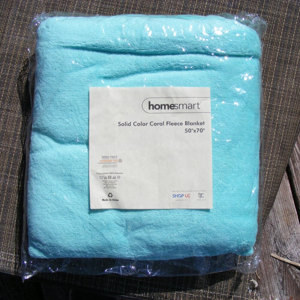 New Teal Soft Solid Color Fleece Coral Throw Blanket 50x70 Inches by Homesmart